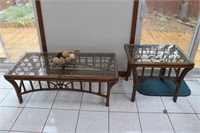 Sunroom Furniture Bamboo/Glass Table