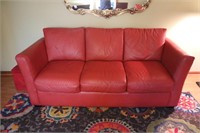 Red Leather Sofa