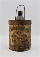 Antique 19th C. Churchill Drug Co Liquor Jug  RARE