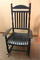 Black Wooden Slat Rocking Chair
