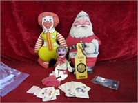 Ronald McDonald, Santa, kids card games.