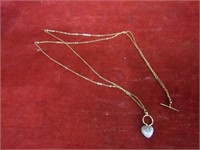Sterling silver Heart necklace 2 diamonds?