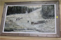 Logging Painting By L.M. Felch