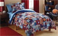 Kids Sports Patch Duvet Set with Shams, Twin