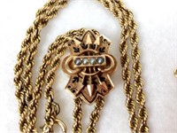 10k Gold Rope Chain with Victorian Slider