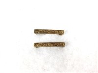 (2) Small 14k Gold Bar Pins