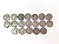 (19) Silver Mercury Dimes