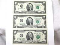 (3) 1976 Series $2 Dollar Bills