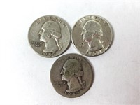 (2) 1957 and (1) 1942 Quarter