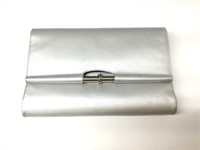 Rodo Silver Clutch with Shoulder Strap Bag