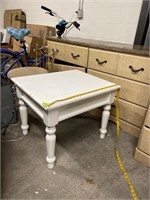 White finish side table