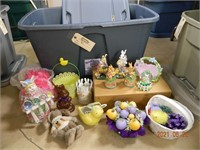 Easter Holiday Decor in 32 gallon tote