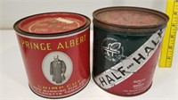 2 Vintage Tobacco Tins (Prince Albert & Half & Hal