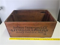 Vintage Large Wood Crate "Arthur Thompson & Co