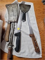 variety of butchering knives