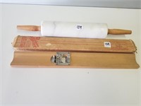 Marble Stone Rolling Pin, Vtg Lee's Corn Cutter