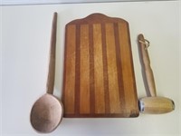 Wood Chopping Board, Wood Spoon, Wood Meat