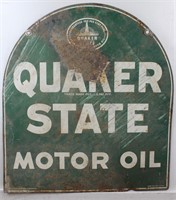 Vintage Quaker State Motor Oil Tombstone Sign