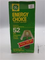GE Energy Choice "Compax" light bulb 52 watt