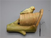 Vintage Czech ceramic bird wall pocket