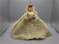 Beautiful ivory satin Infant Jesus of Prague