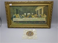 Religious Lot-framed Last Supper & St. Joseph