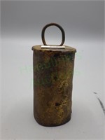 Antique cast brass cylindrical bell
