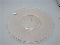 MCM pink depression glass salver/platter--dogwood