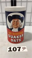 CERAMIC OLD FASHIONED QUAKER OATS JAR WITH LID