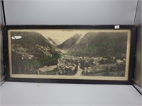 Vtg framed panorama shot of Les Pyrenees Cauterets