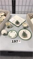 SPODE CHRISTMAS TREE DISH SET