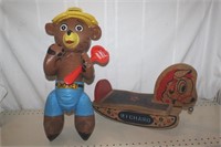 Rocking horse, Inflatable Smoky the Bear