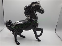 Vintage mid century black ceramic stallion