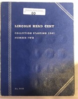 Partial Lincoln Head Cents in Whitman ALbum 1941-