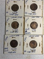 (6) Indian cents