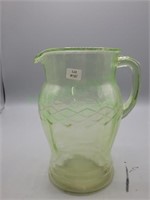 VTG pale green depression glass pitcher