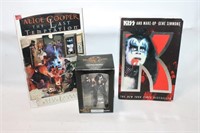 Gene Simmons ornament, Kiss-make up book,...