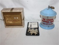 Vintage Coin Banks and Watch Calendar