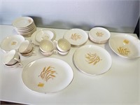 Golden Wheat 22 Kt Trim Dishes, various plates and