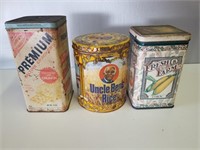 (3) Kitchen Decor Tins, Nabisco Crackers, Uncle