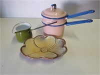 Vintage Enamel Cookware, Frankoma Plate