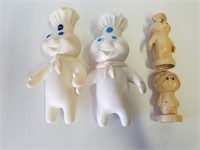 (2) 1971 Pillsbury Doughboy Rubber Squeeze Toy &