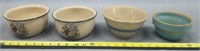 4- Bowls, Stoneware/ Pottery 1-cracked