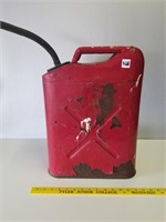 Vintage Red Jerry Can 18.5" tall