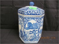 ASIAN BLUE/WHITE CANISTER