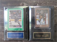 Mogilny & Miller NHL Hockey Cards on Plaques