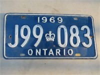 1969 Ontario License Plate Vintage Canada OLD
