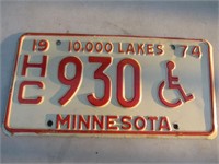 1974 Manitoba Handicap License Plate Canada OLD