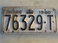 1960 Ontario License Plate Vintage Canada OLD