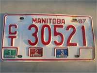 1987 Manitoba CT License Plate Western Canada OLD